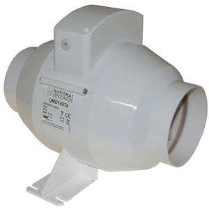 Monsoon UMD100TA 100mm Mixed Flow In-Line Duct Fan with Timer for 100mm/4 inch Ducting