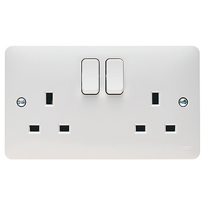 Hager Sollysta 2 Gang DP Switched Dual Earth Socket (WMSS82)