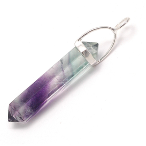 High Grade Fluorite DT Crystal Point Pendant (Sterling Silver Setting)