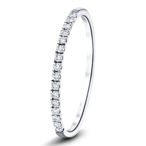 16 Stone Half Eternity Ring 0.15ct G/SI Diamonds in Platinum