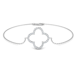 Clover Diamond Bracelet 0.15ct G/SI Quality in 18k White Gold