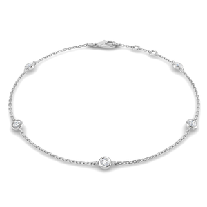 Round Diamond Chain Bracelet 0.20ct G/SI in 18k White Gold