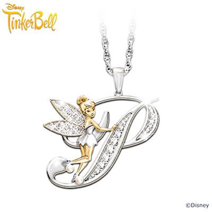 Tinker Bell Initial Pendant Necklace - P