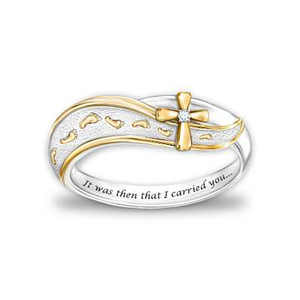Footprints In The Sand Diamond Ring Size 8-1/2