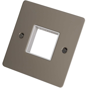 Scolmore Click Define 1 Gang 2 Minigrid Module Front Plate White Insert Pearl Nickel