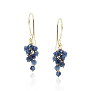 Gold Sapphire Cluster Earrings