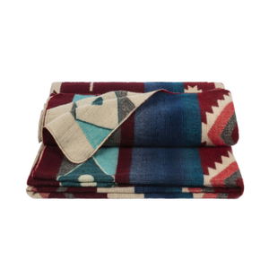 Plaid/Throw Native Wine Red Alpaca Wool