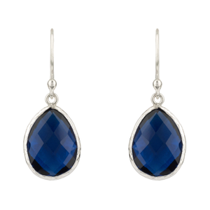 Petite Drop Earrings Sapphire Hydro Silver