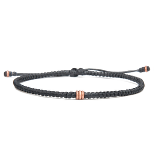 Pure Copper Rounded Men’S Black Bracelet - Black (M)