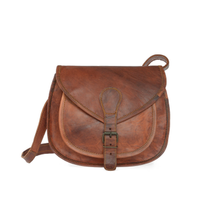 Vida Vintage Leather Saddle Bag Medium