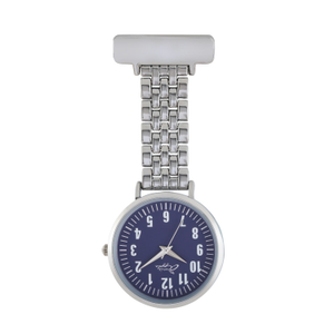 Annie Apple Blue Silver Nurse Fob Watch