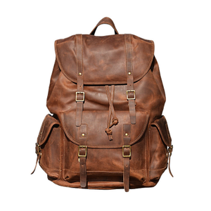 Military Style Leather Backpack