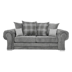 Verona Scatter Grey Fabric 3 Seater Sofa