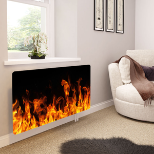 Glass Radiator Cover in Real Flames - Extra Small