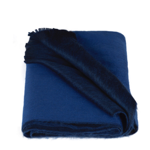 Double Scarf/Shawl Azure & Royal Blue Alpaca Wool