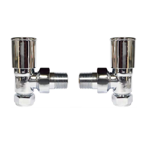 Pair of Chrome Angled Round 15mm Manual Valves
