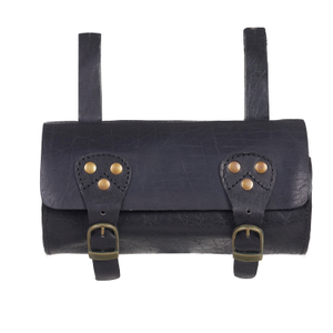 Classic Black Leather Bike Saddle Bag