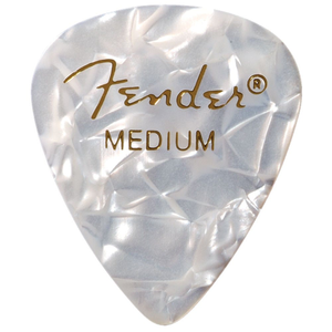 Fender 351 Shape Premium Celluloid Picks 12-Pack - Medium (White Moto)