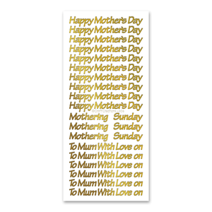 Mother's Day  Gold Self Adhesive Peel Off Stickers