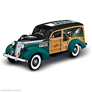 Cruising To Victory Eagles Woody Wagon Sculpture