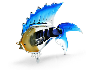 Zibo - Coloured Glass Fish Blue Fin