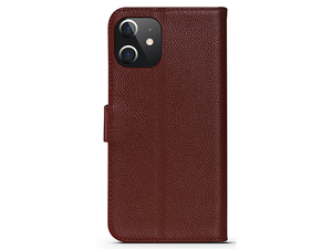 Premium Leather Wallet Case for Apple iPhone 12 - Rosewood