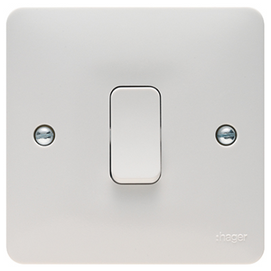 Hager Sollysta 10AX 1 Gang 2 Way Wall Switch (WMPS12)