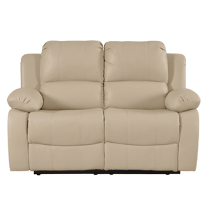 Valencia Cream Leather 2 Seater Manual Recliner Sofa