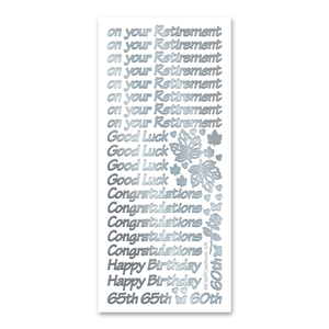 Retirement Silver Self Adhesive Peel Off Stickers