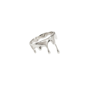 Dripping Aura Sterling Silver Ring (N 1/2 (UK))