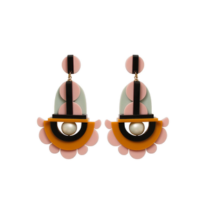 Acrylic Handmade Earring Flower Drops Multicolour