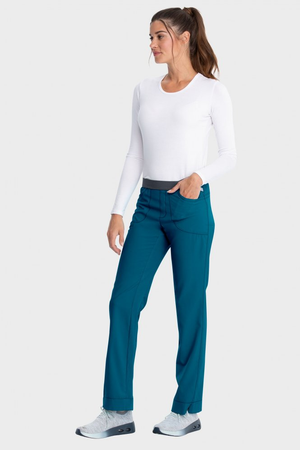 Infinity by Cherokee Women's Slim Pull-on Trouser, Caribbean Blue