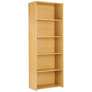 5 Star Premium Extra Tall Bookcase, 4 Shelves, 2000mm High, Oak