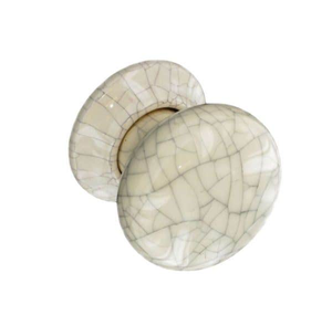 Boston Ceramic Mortice Door Knob - Cracked Cream - Pair - Internal - Designer Levers