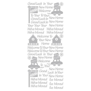 New Home  Silver Self Adhesive Stickers