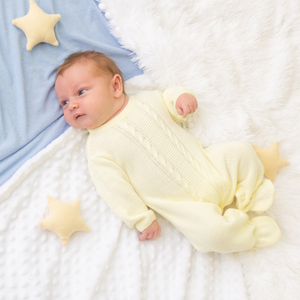 Unisex Lemon Cable Knitted Onesie