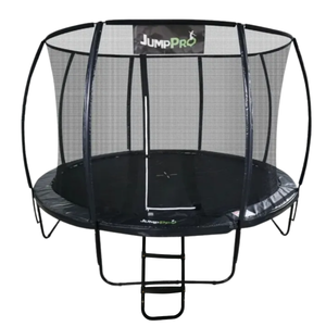 12ft JumpPRO™ Xcel Black Round Trampoline with Enclosure