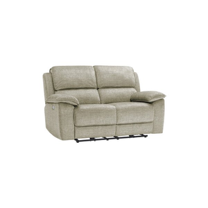 Goodwood Plush Beige Fabric 2 Seater Electric Recliner Sofa