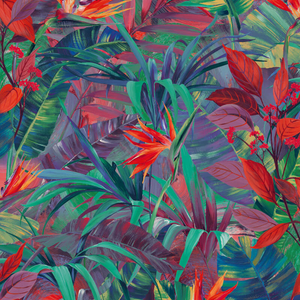 Grandeco Paradise Floral Flower Orange Multi Wallpaper - JF2301