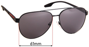 Sunglass Fix Replacement Lenses for Prada SPS54T - 61mm Wide