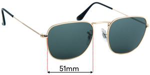 Sunglass Fix Replacement Lenses for Ray-Ban RB3857 Frank - 51mm Wide