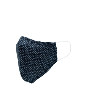 Black White Weave Print Reusable Cotton Face Mask [RTC]