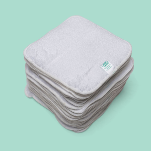 White Cotton Wipes - Terry Wipes - 15cm
