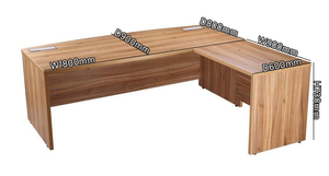 Manager Executive Office Bow Fronted Desk And Return American Walnut 