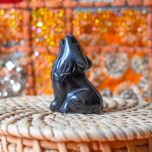 Black Obsidian Crystal Wolf