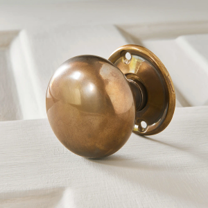 Cottage Bun Door Knobs (Pair) - Antique Brass
