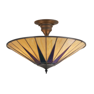 64043 Dark Star Tiffany Large 3 Light Semi Flush