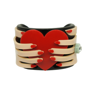 Acrylic Handmade Bracelet Hands & Heart (S)
