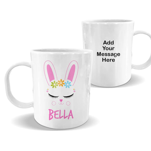 Bunny Face White Plastic Mug