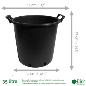 Plant Pots with Handles | Heavy-Duty Plastic Containers/Tubs (30L-130L Sizes) - 35 Litre, 4